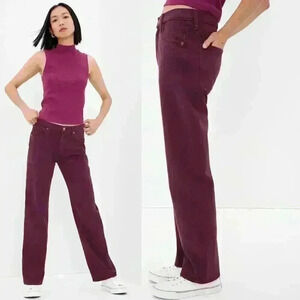 Gap 90's Loose Mid Rise Jeans W/ Washwell Plum Pudding Purple Size 34